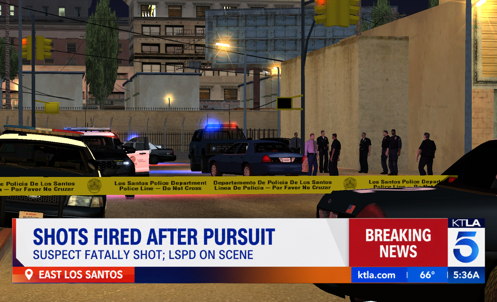 Agentes del Departamento de Policía de Los Santos (LSPD) en patrulla